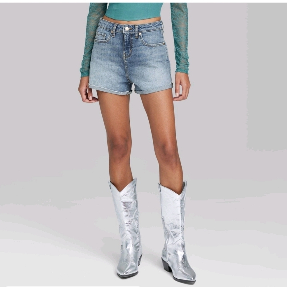 Wild Fable High Rise Rolled Cuff Jean Shorts 00/2.5"